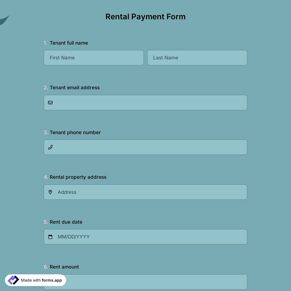 Rental Payment Form