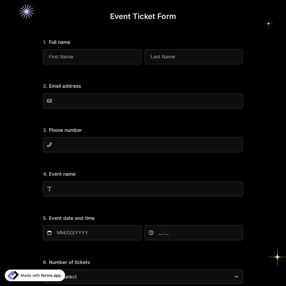 Event Ticket Form