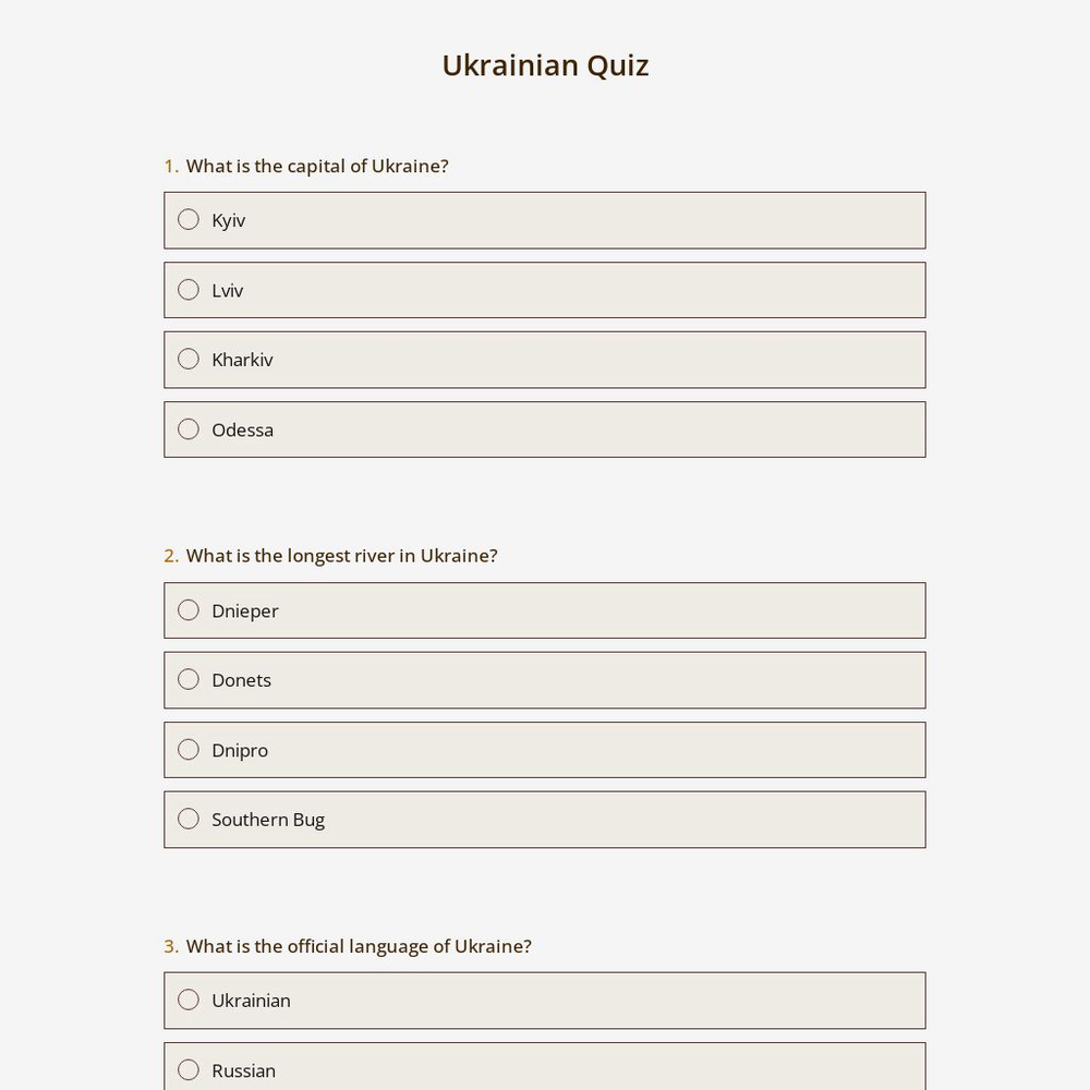 Ukrainian Quiz