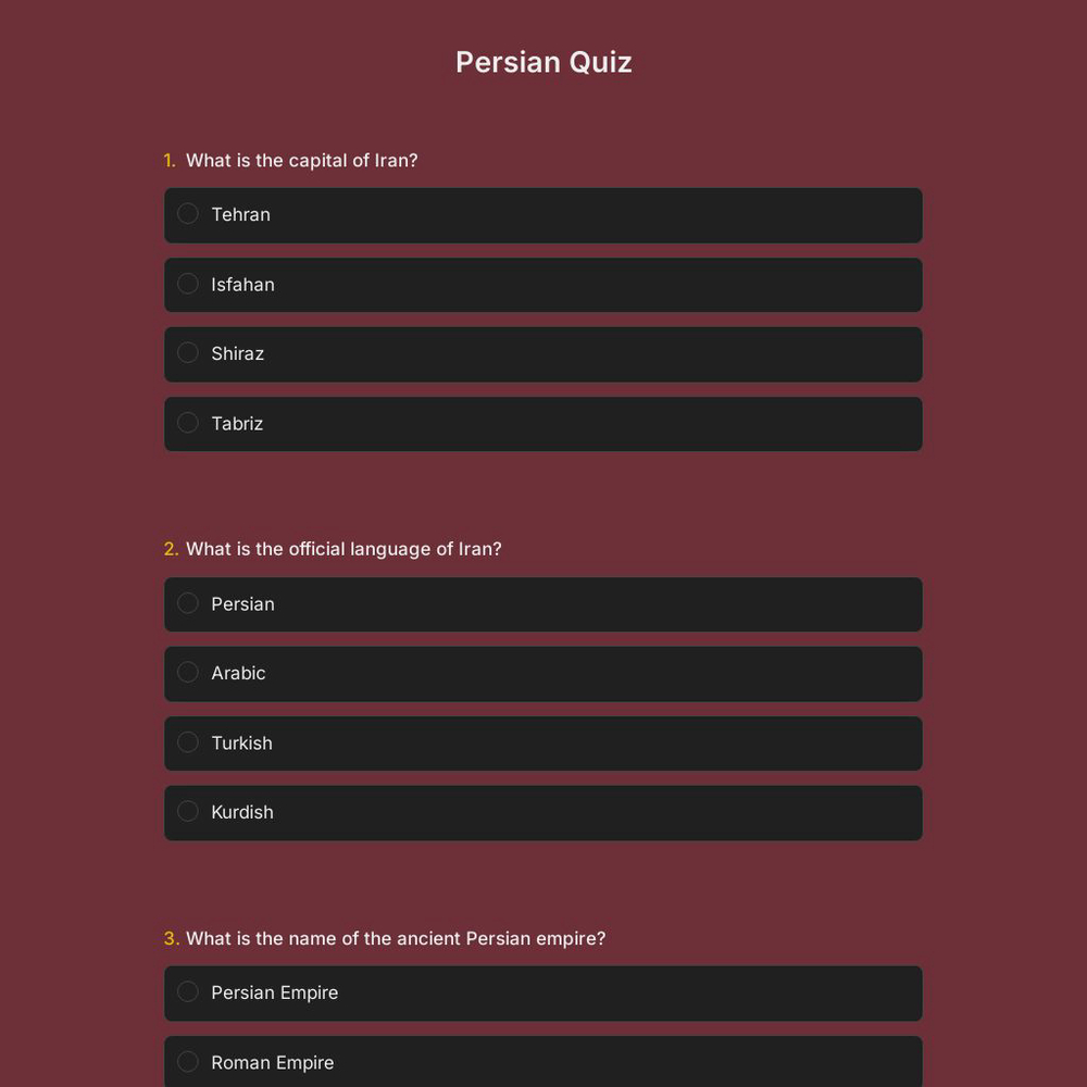 Persian Quiz