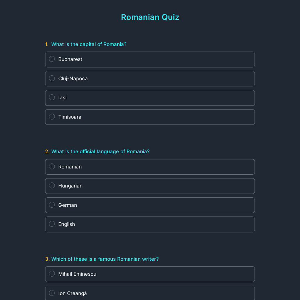 Romanian Quiz