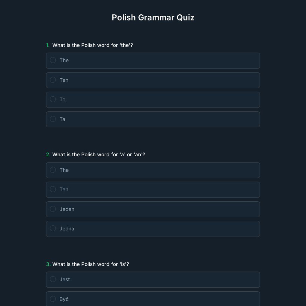 Polish Grammar Quiz