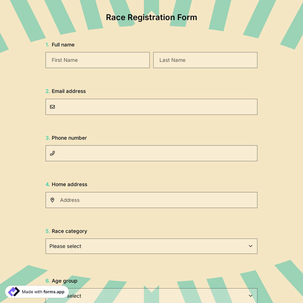 Race Registration Form