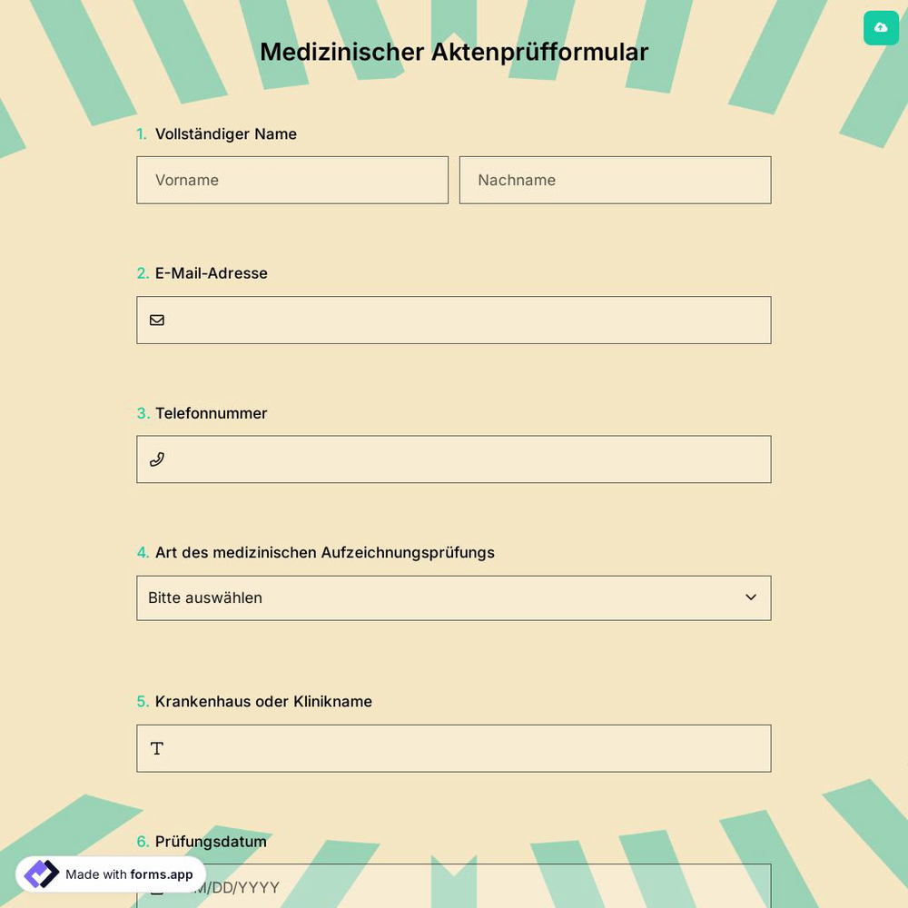 Medizinischer Aktenprüfformular
