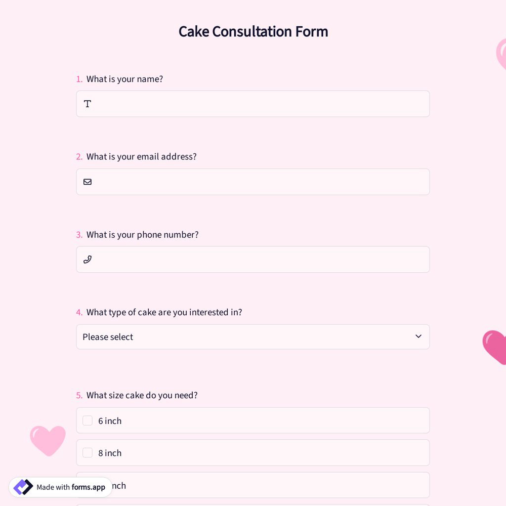 Cake Consultation Form