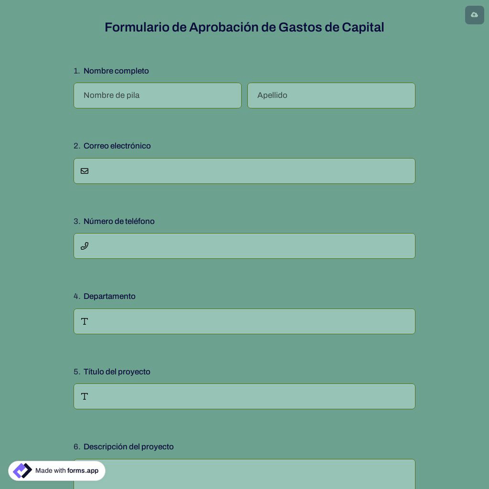 Formulario de Aprobación de Gastos de Capital