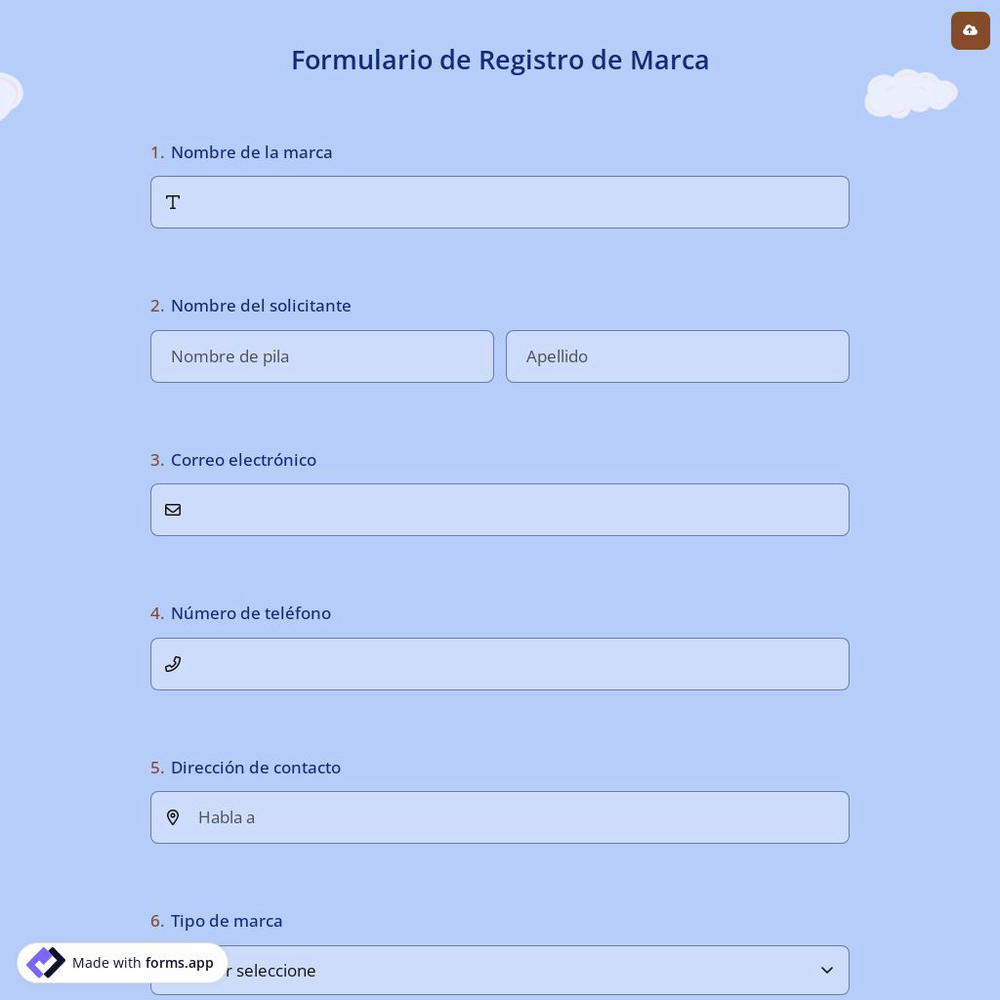 Formulario de Registro de Marca