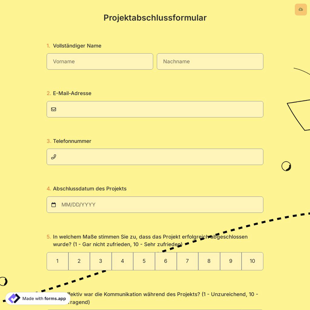 Projektabschlussformular