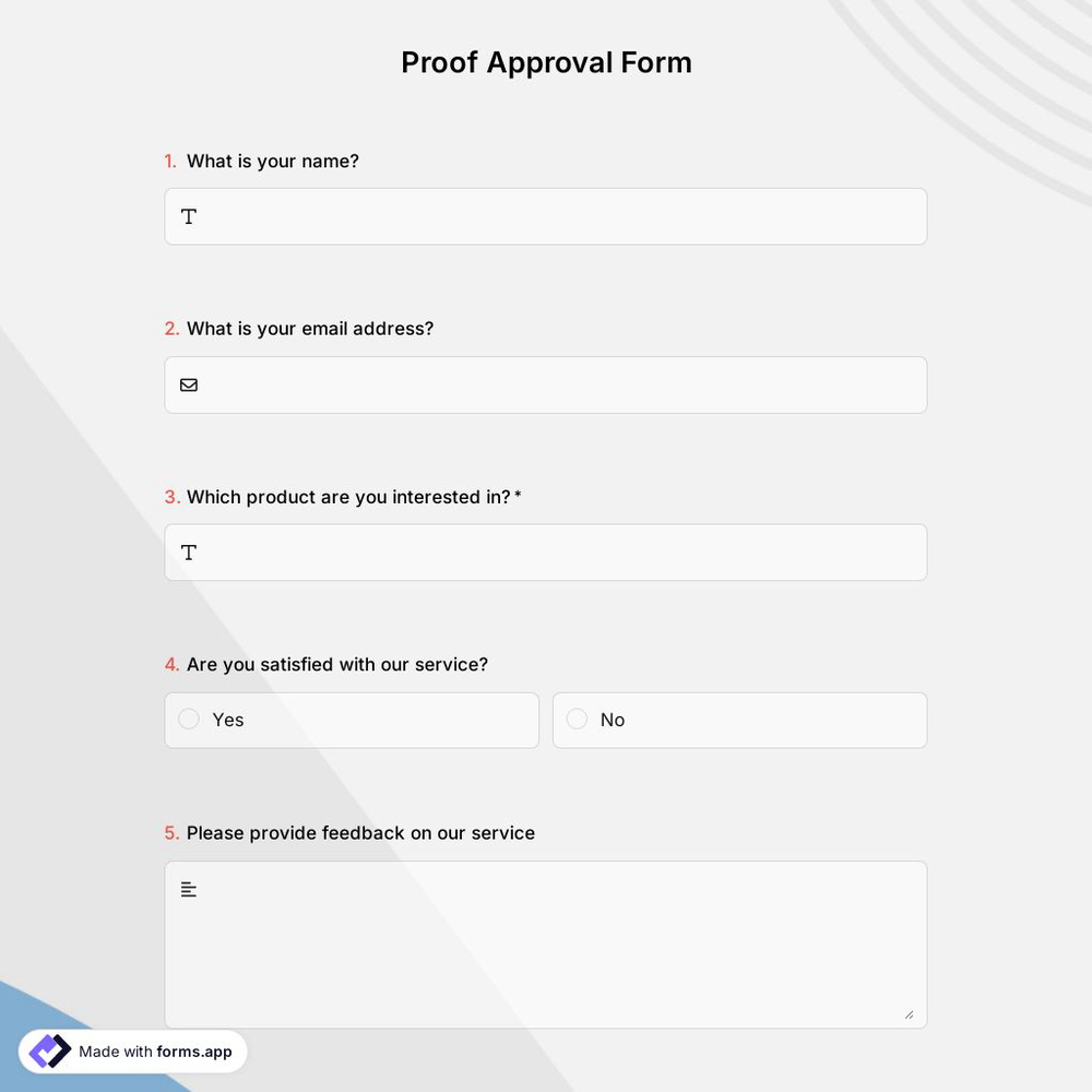 Proof Approval Form