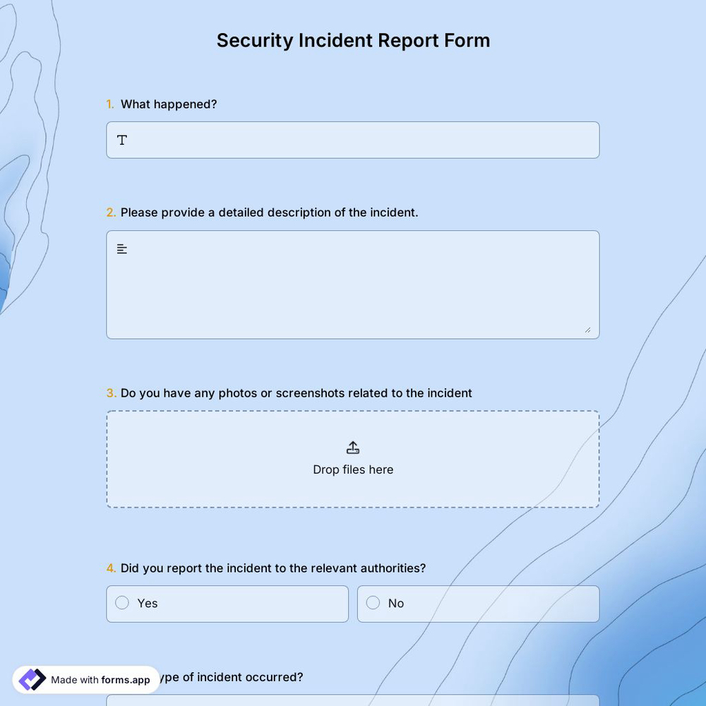 Security Incident Report Form