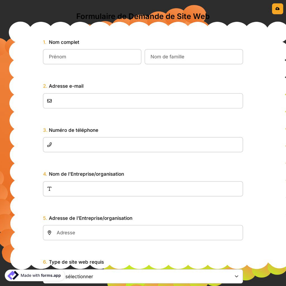 Formulaire de Demande de Site Web