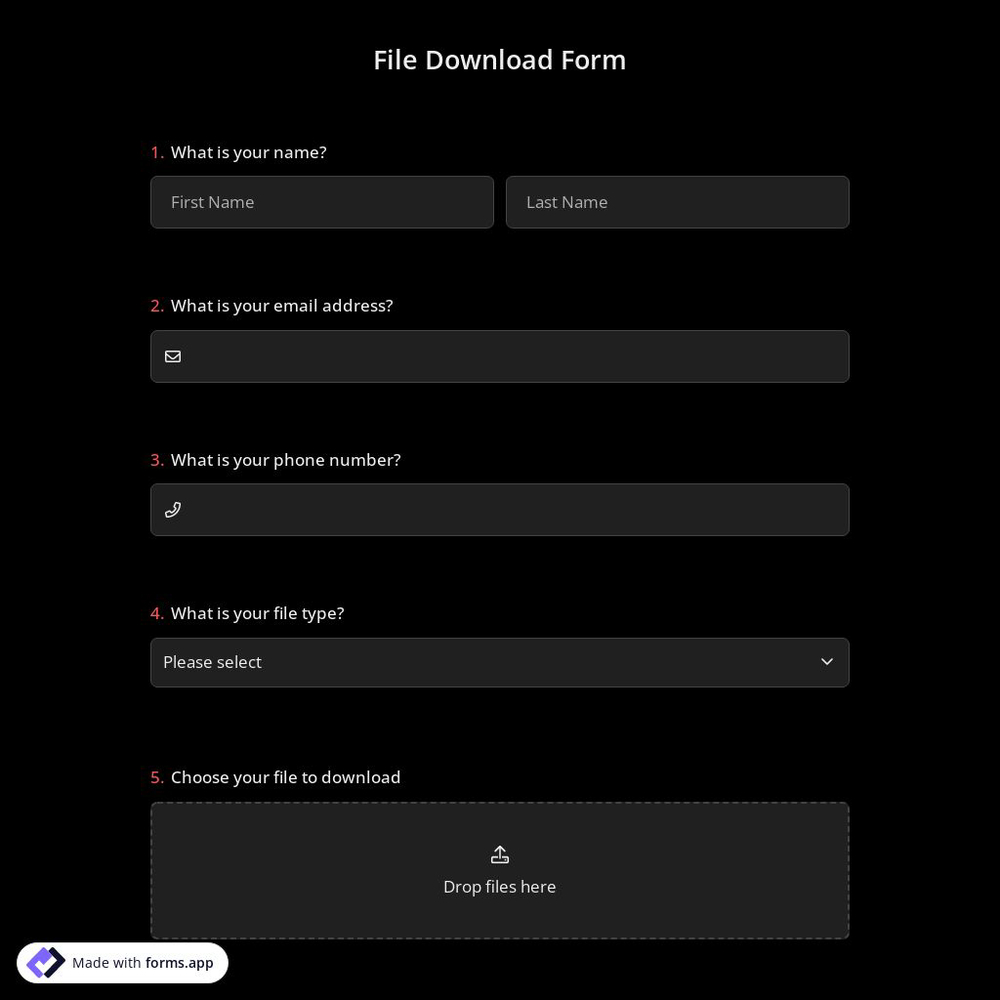 File Download Form