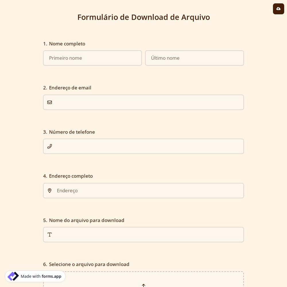 Formulário de Download de Arquivo