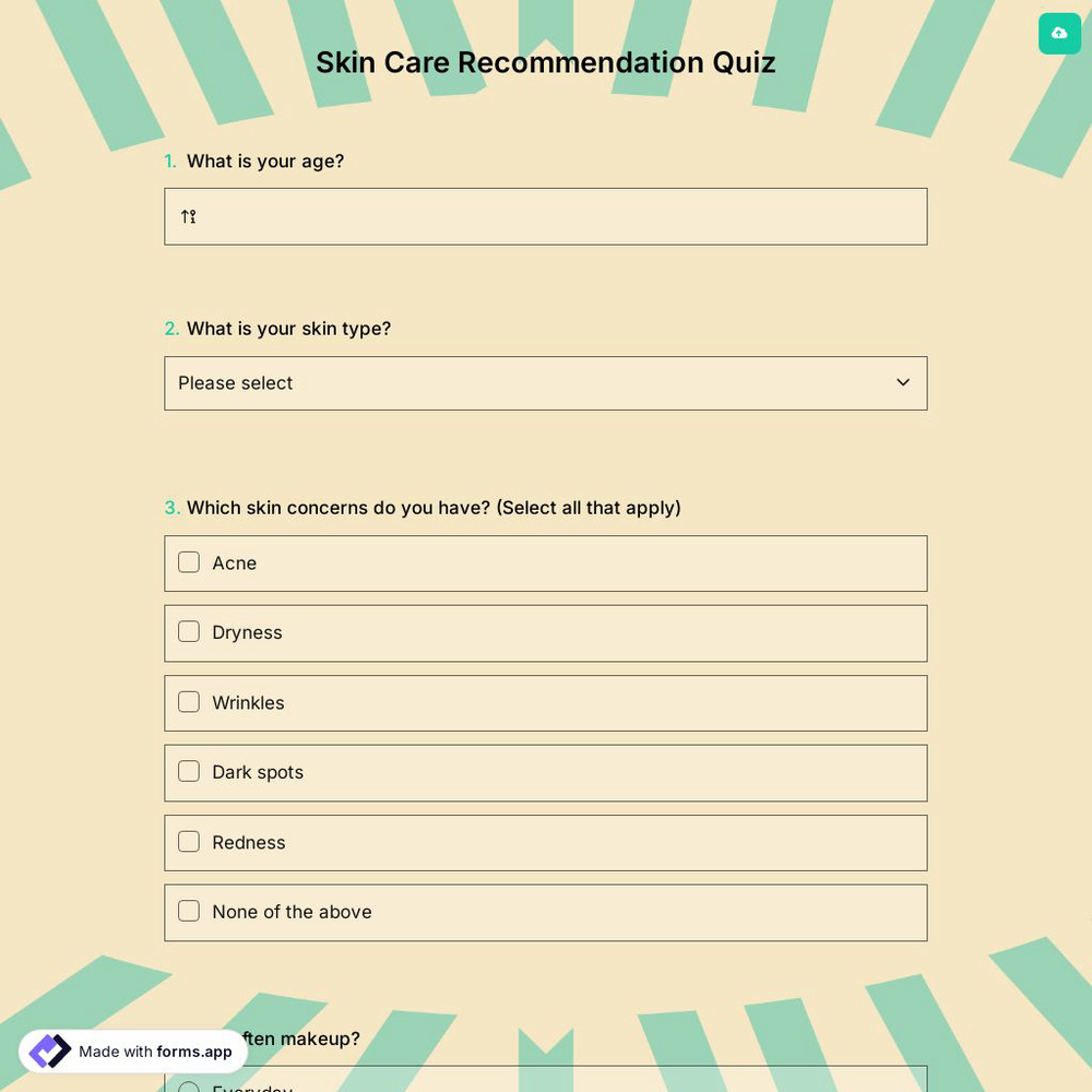 Skin Care Recommendation Quiz