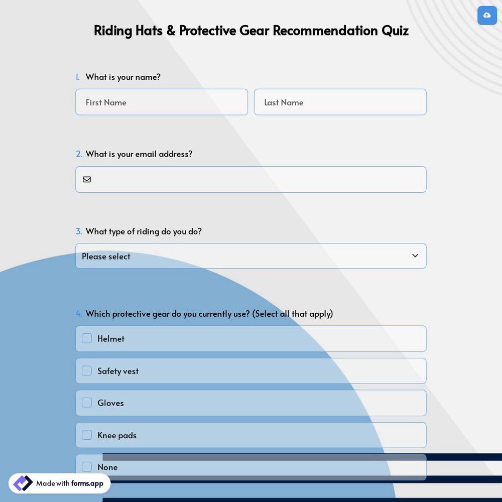 Riding Hats & Protective Gear Recommendation Quiz