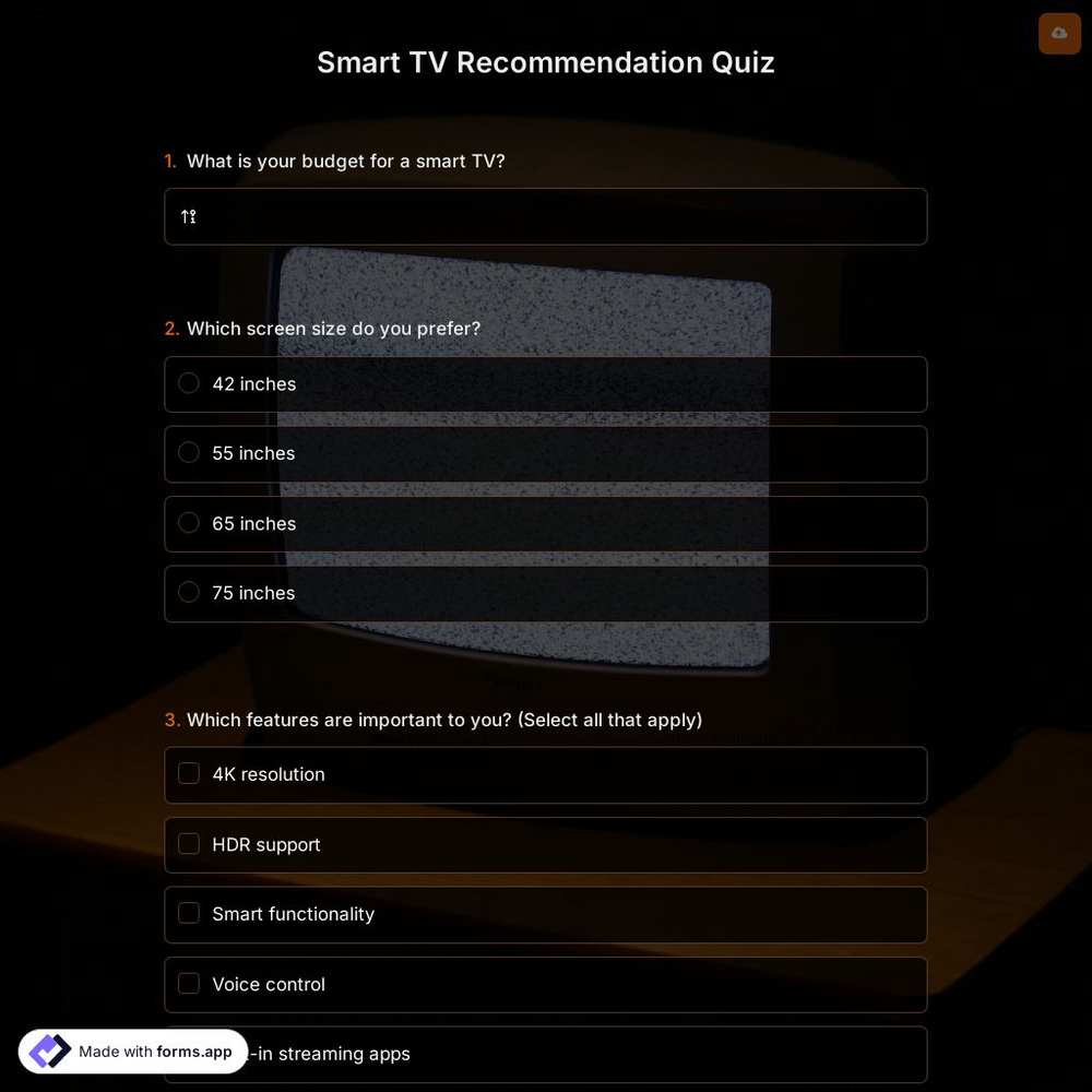 Smart TV Recommendation Quiz