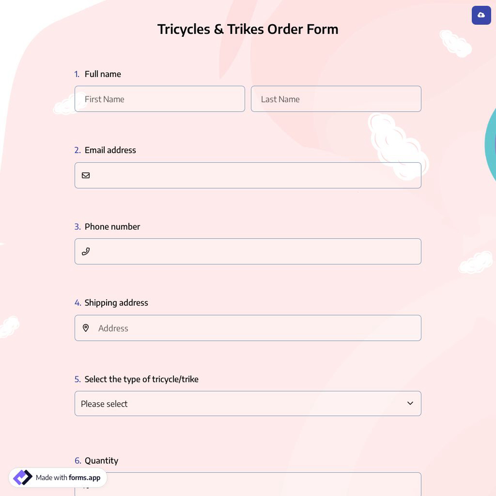 Tricycles & Trikes Order Form