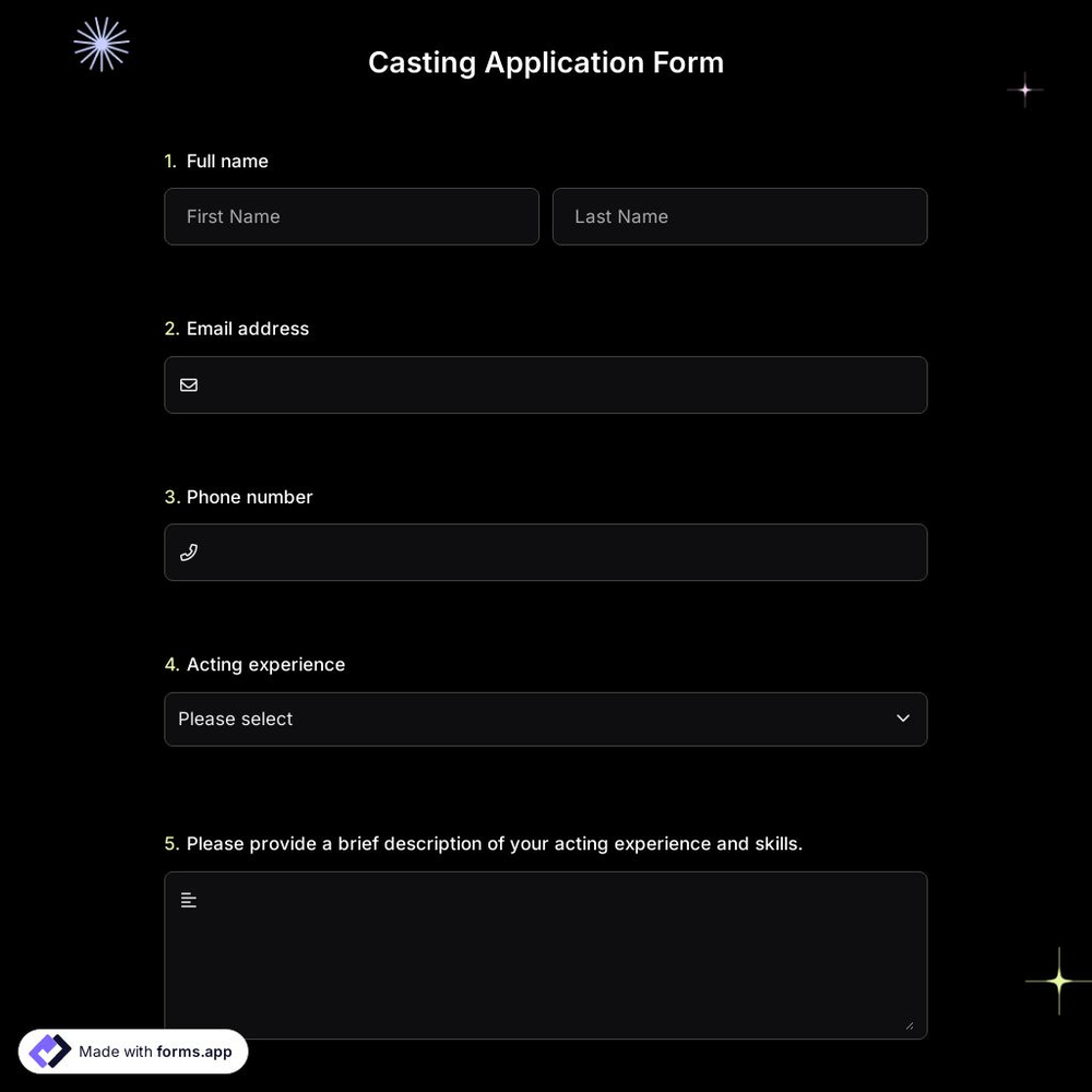 Casting Application Form