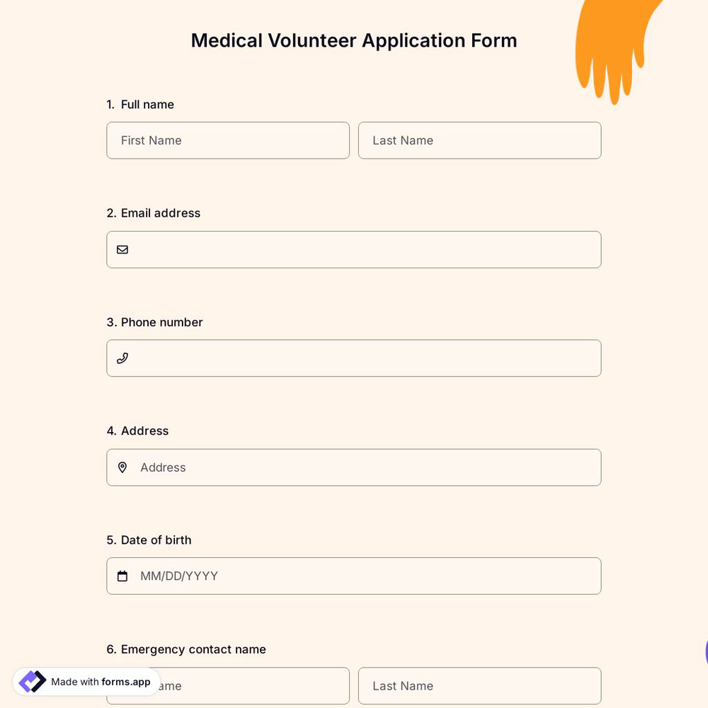 Medical Volunteer Application Form