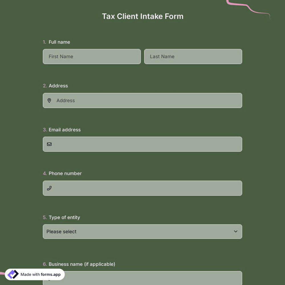 Tax Client Intake Form
