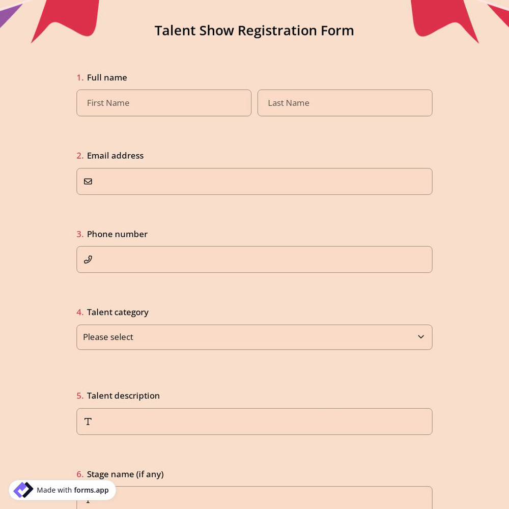 Talent Show Registration Form