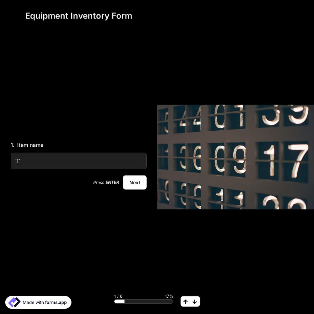 Equipment Inventory Form