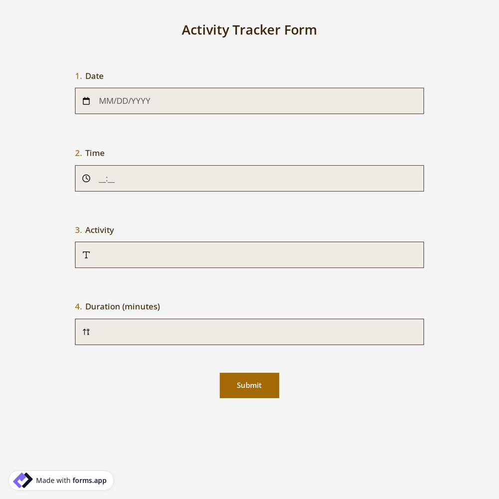 Activity Tracker Form
