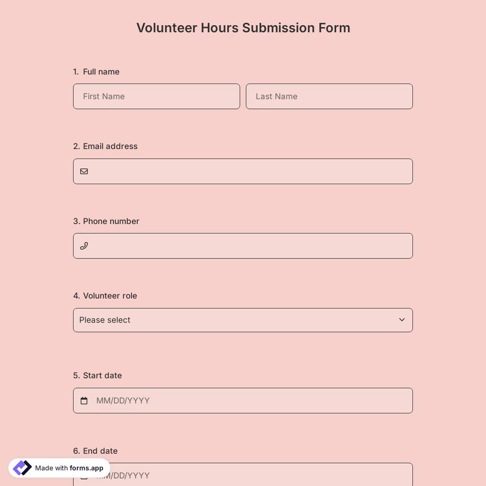 Volunteer Hours Submission Form