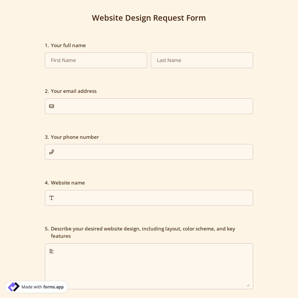 Website Design Request Form