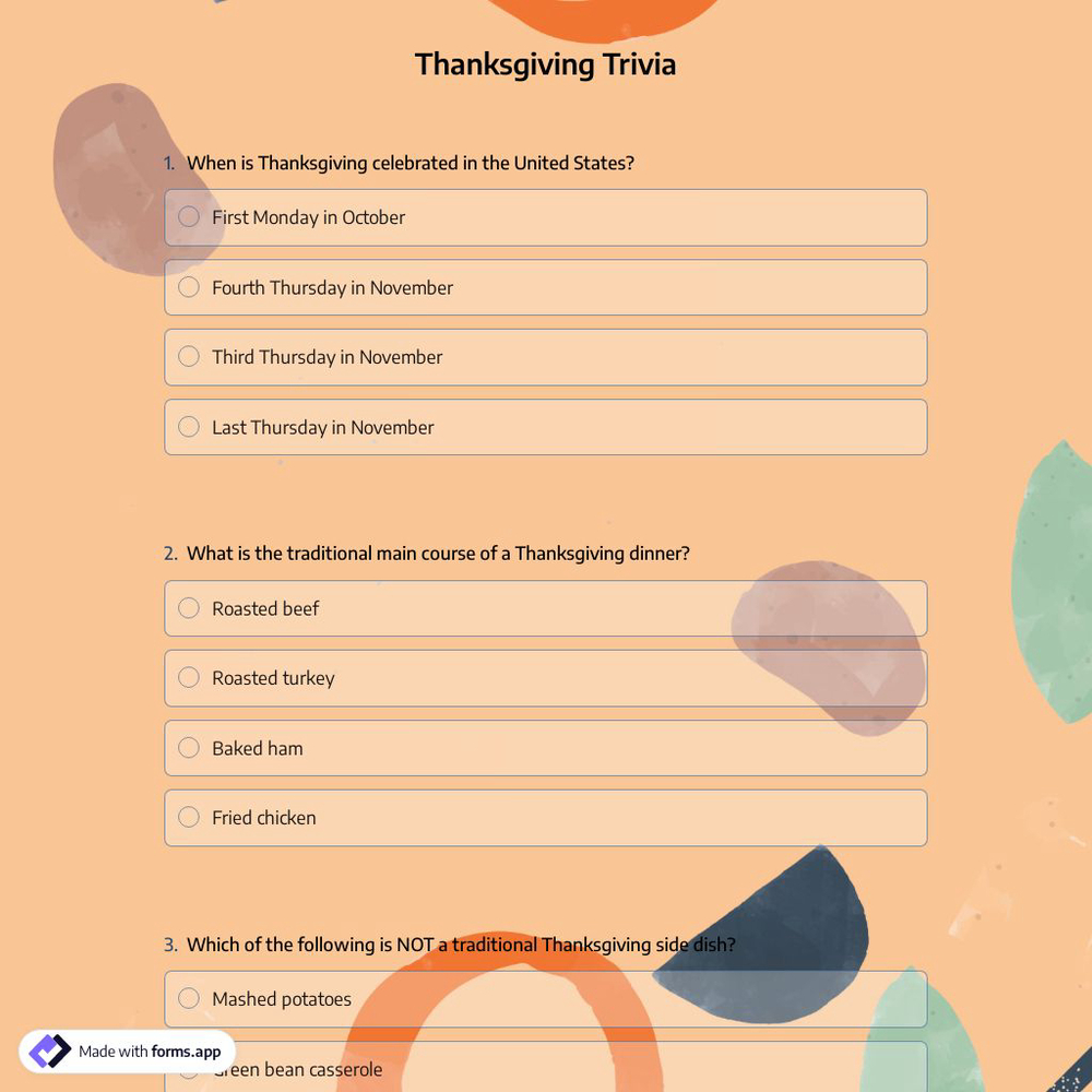 Thanksgiving Trivia
