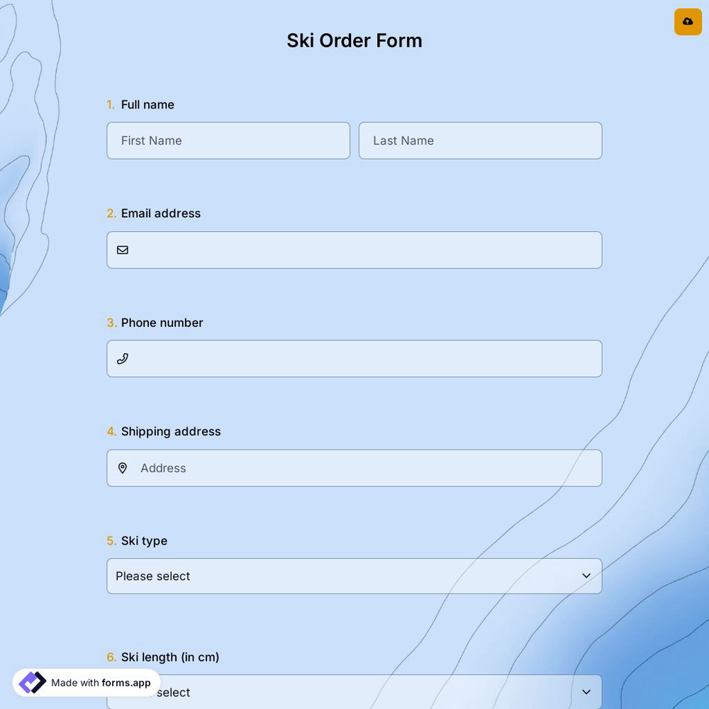 Ski Order Form