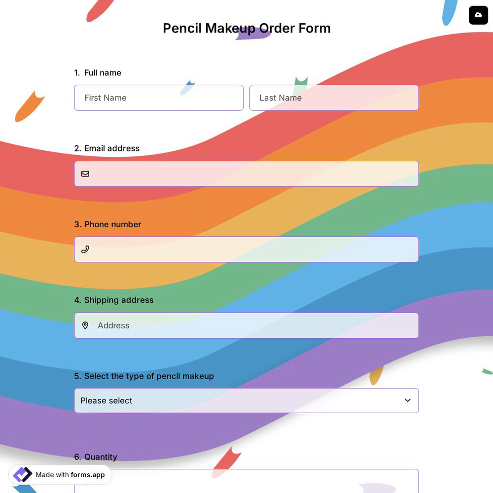 Pencil Make Up Order Form