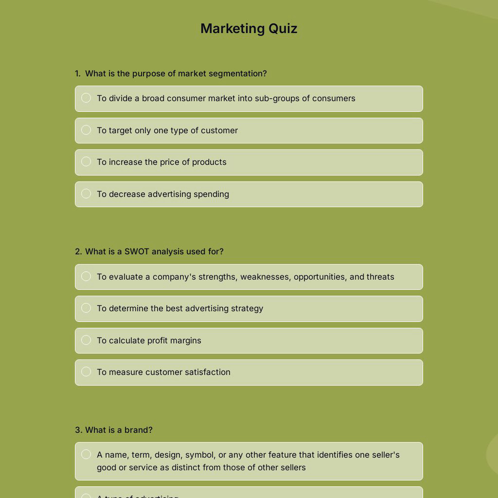 Marketing Quiz