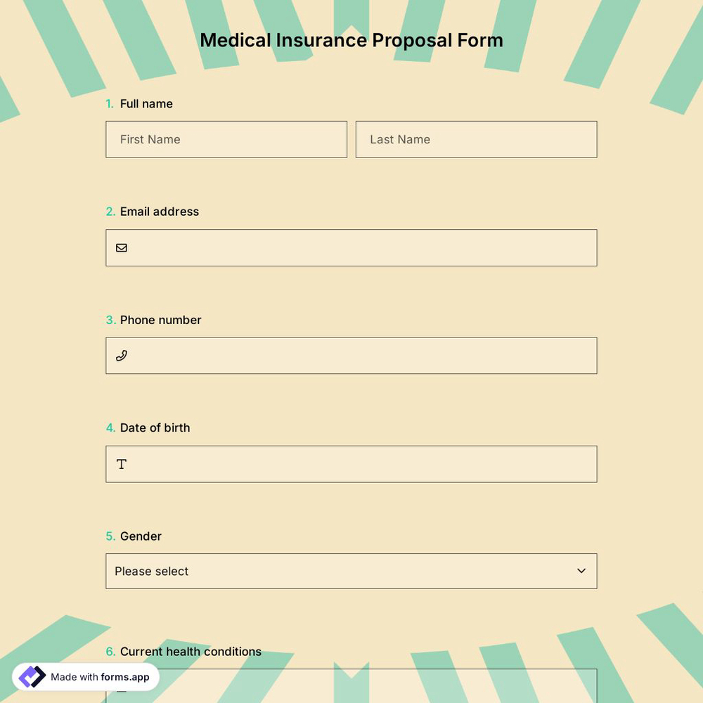 Medical Insurance Proposal Form