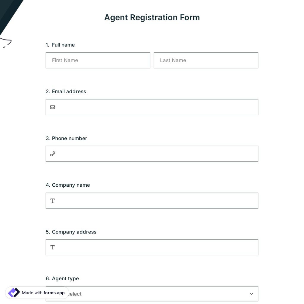 Agent Registration Form