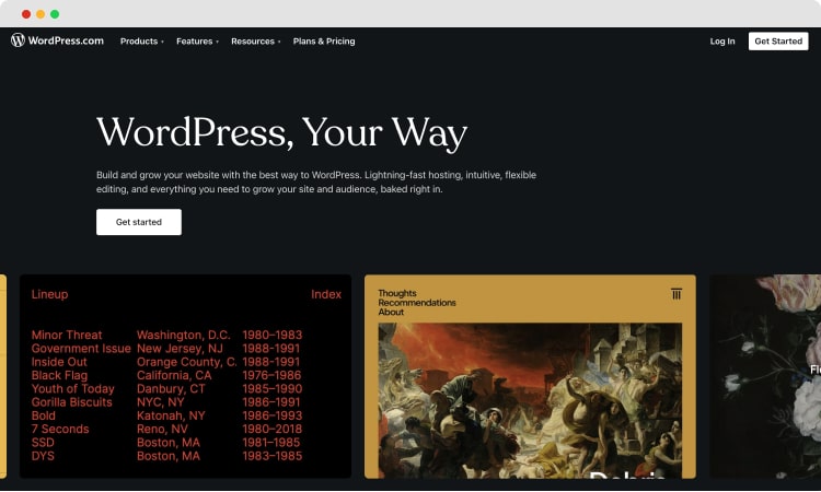 Die Homepage von WordPress