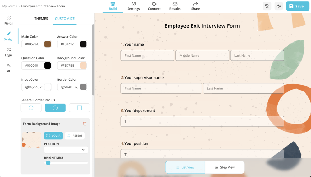 Change how your form looks