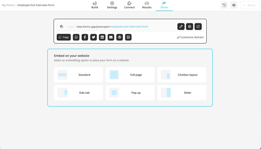 Share your exit interview survey