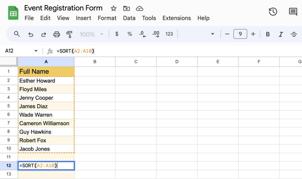 Appling a function on Google Sheets