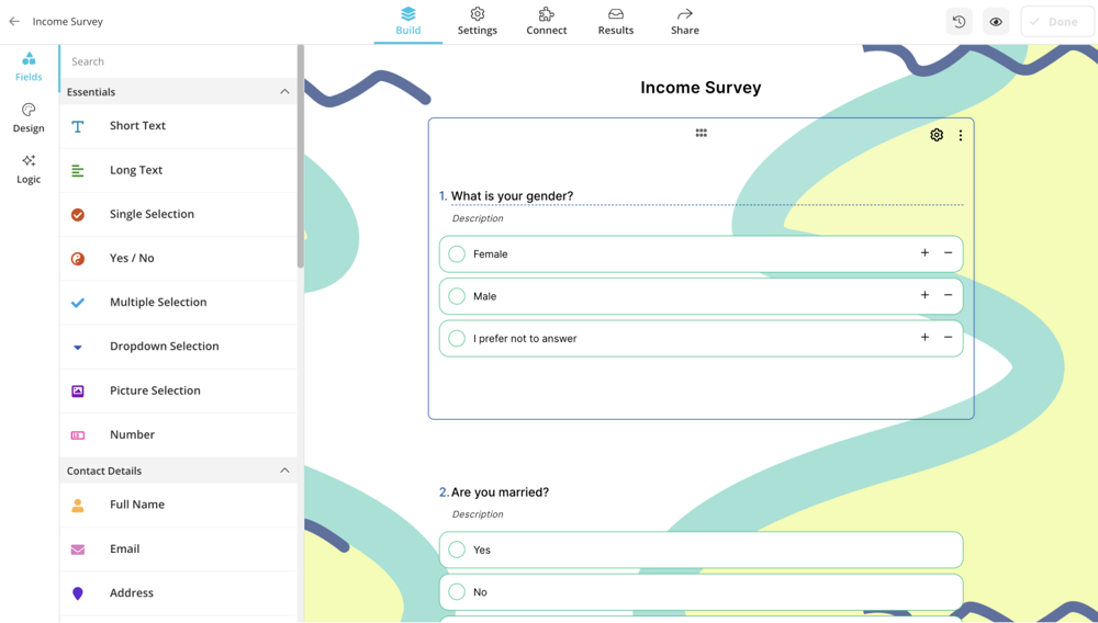 Edit your income survey