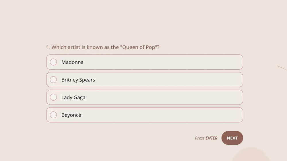 Une question générale sur le quiz populaire