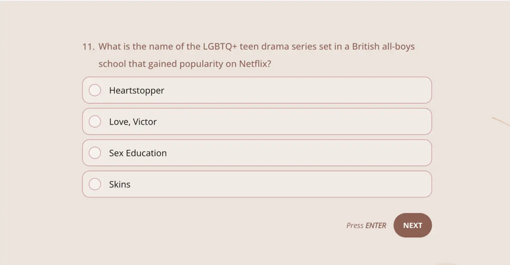 Une question de quiz LGBT