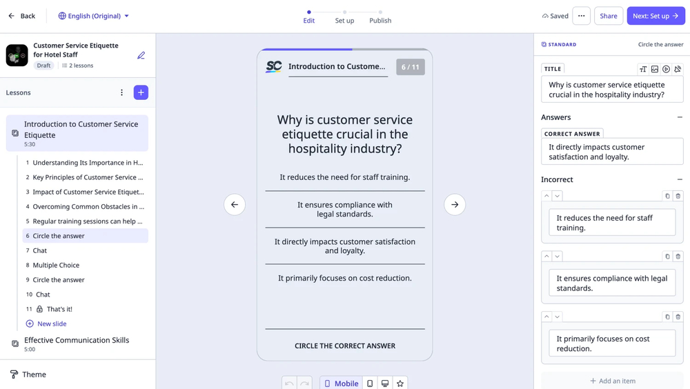 Workspace of SC Training