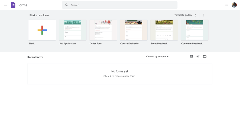 Sign in to Google Forms with your Google account