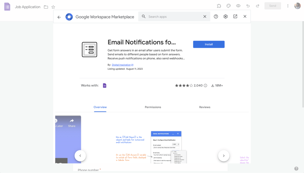 Email Notifications for Google Forms