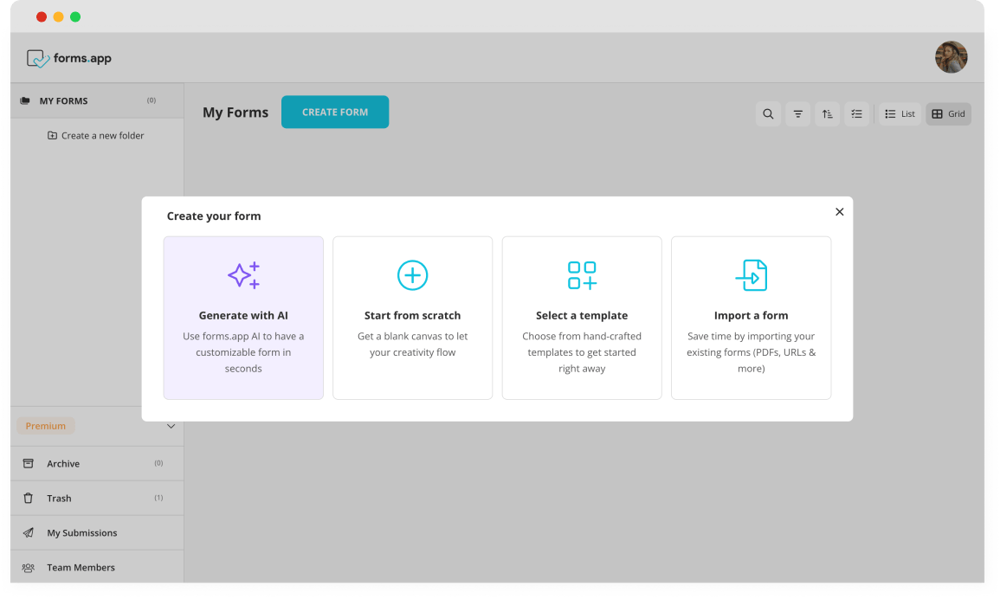 Choisissez un modèle