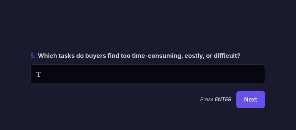 An example SEO question for identifying pain points &amp; needs
