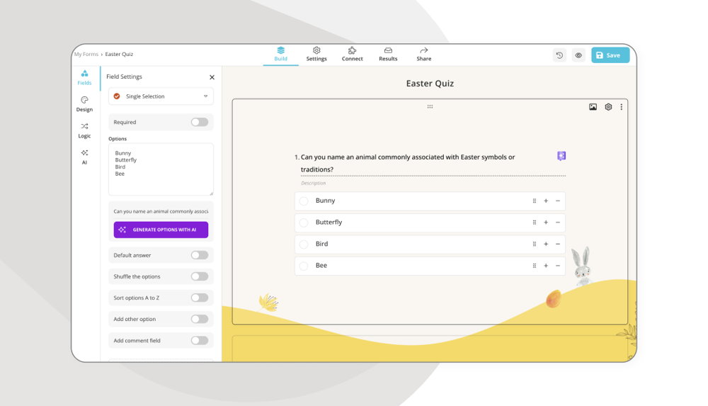 Fügen Sie Ihre Osterquizfragen hinzu