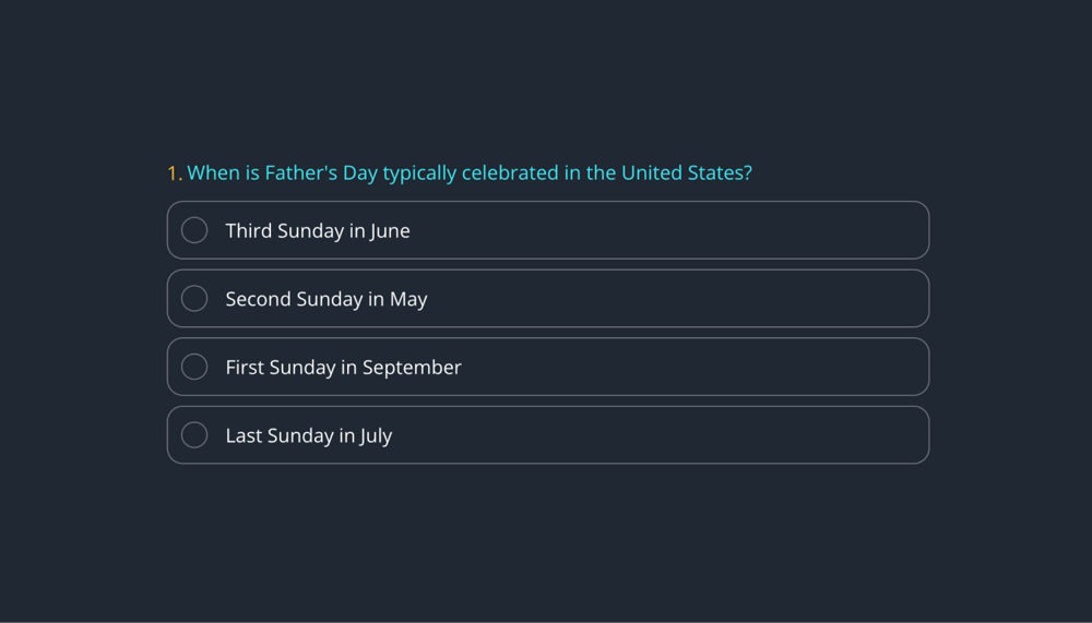 Eine allgemeine Frage für einen Vatertags-Quiz