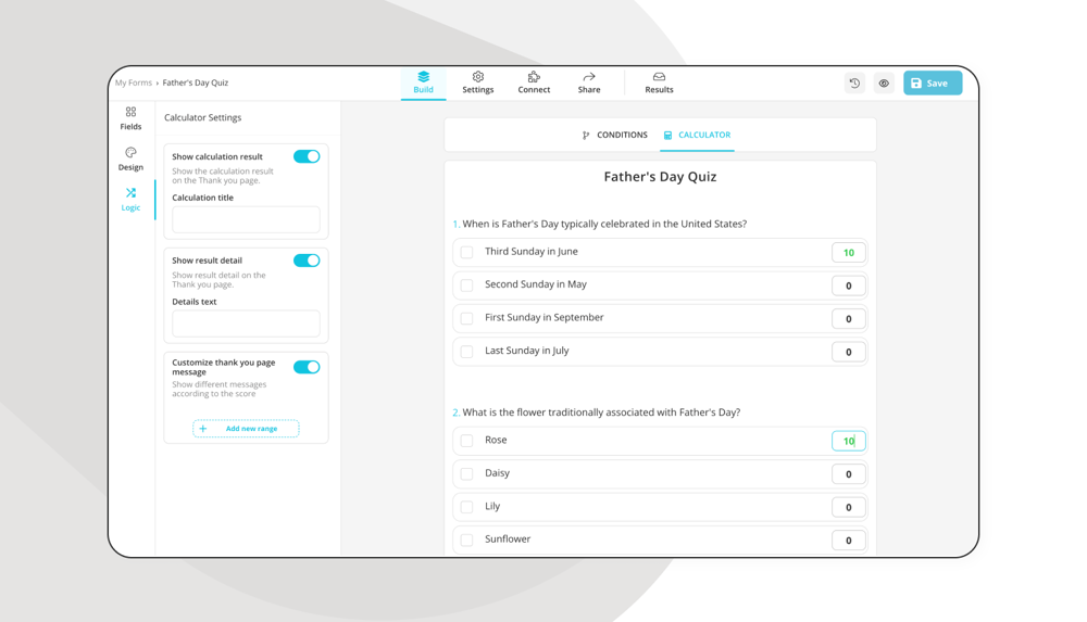 Verwenden Sie die Taschenrechnerfunktion für Ihr Quiz